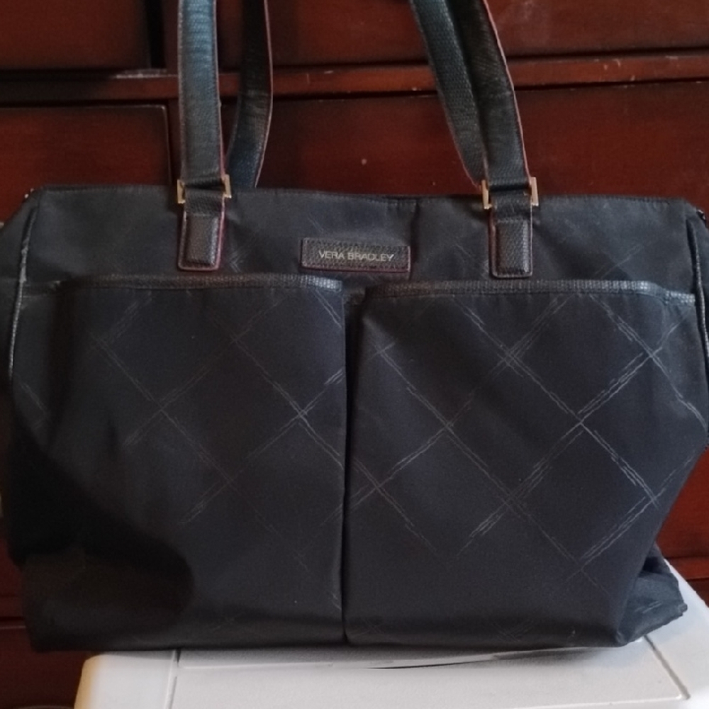 Vera Bradley Elegant Black Diaper Bag & Pad